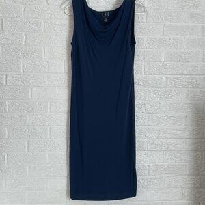 International Concepts cowl neck navy dress